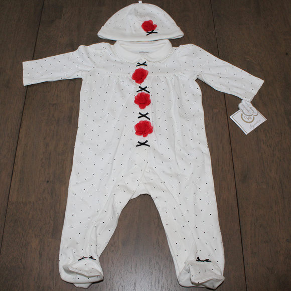 Girls 2 piece/ 6m/ Little me/ play set/ with hat - Picture 1 of 3